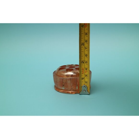 Vintage Marigold Carnival Glass 8 Hole 2 1/4 Inch Flower Frog - Picture 7 of 7